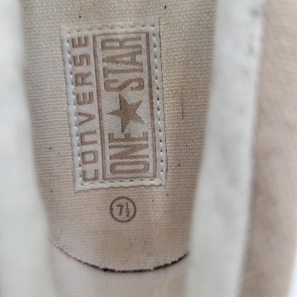 Mens Converse One Star Canvas Boat shoe Tan/Khaki/Light Brown Size 7.5 - Picture 10 of 12